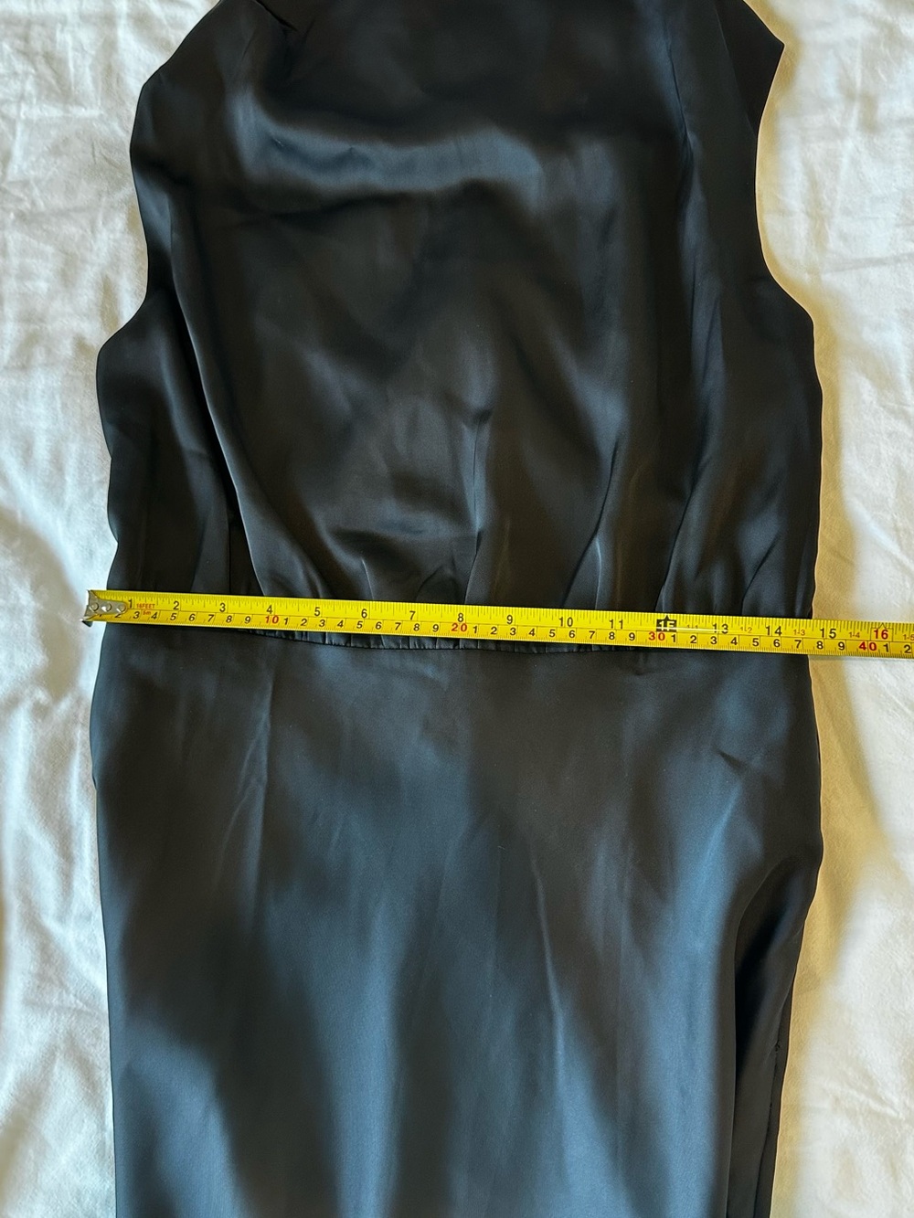 Lulus Ada Satin Maxi Dress Women Formal Minimalist Preppy Large Black - Picture 9 of 13